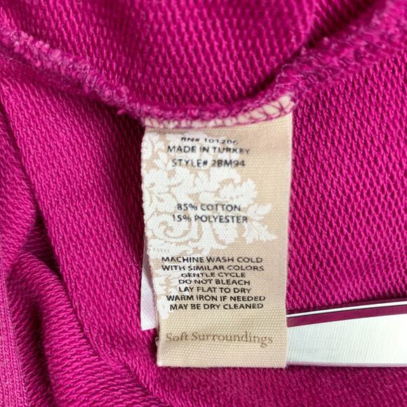 Soft Surroundings Soho Hoodie Hooded Tunic Pullover Pink Pocket Women's M - Picture 8 of 8